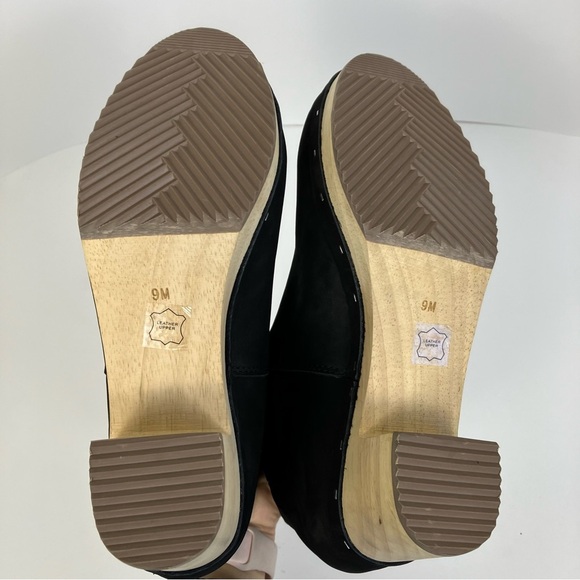 Loft Black Suede Platform Clog Boots Pull-on Fall Booties Sz 9 Like New - Picture 12 of 16